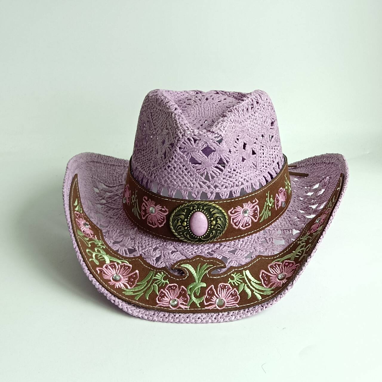 Cowboy Hat Straw - Chapeau de soleil vintage pour femme,