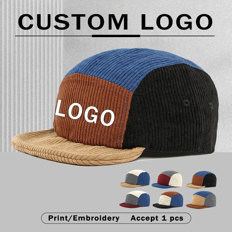 Corduroy Cap 5 Panel - Casquettes de baseball 5 panneaux en